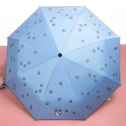 Imaginea din Pliabilă umbrelă pentru pisici - albastru deschis