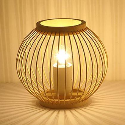 Imaginea din Lampă de masă din bambus cu bec LED