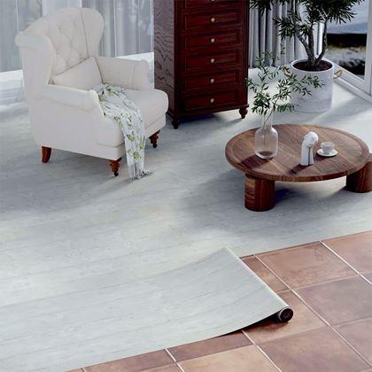 Imaginea din Folie autocolantă pentru pardoseală 200x60 cm - lemn gri