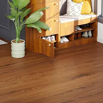 Imaginea din Podea autocolantă 200x60 cm - lemn închis la culoare