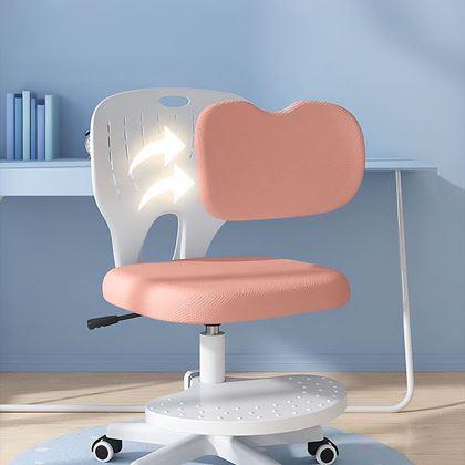 Imaginea din Scaun rotativ reglabil pentru copii, potrivit pentru birou - roz roz deschis