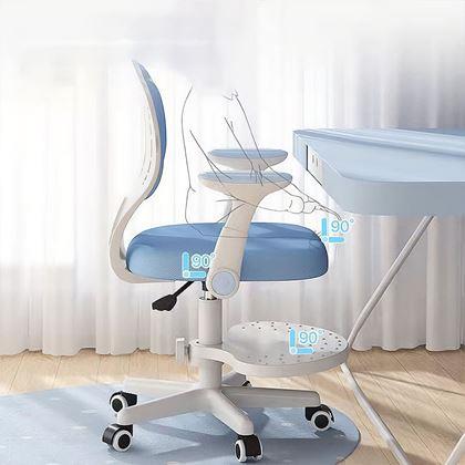 Imaginea din Scaun rotativ reglabil pentru copii, potrivit pentru birou - albastru deschis