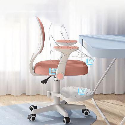 Imaginea din Scaun rotativ reglabil pentru copii, potrivit pentru birou - roz roz deschis