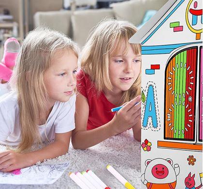 Imaginea din Căsuță pentru copii de colorat cu carioci 60,5 x 48 x 70 cm