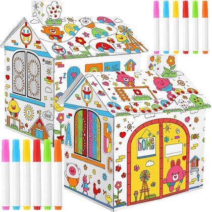 Imaginea din Căsuță pentru copii de colorat cu carioci