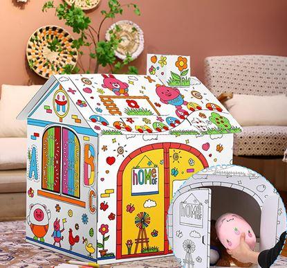 Imaginea Căsuță pentru copii de colorat cu carioci 60,5 x 48 x 70 cm