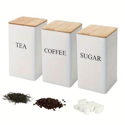 Imaginea Set de recipiente pentru cafea, ceai și zahăr