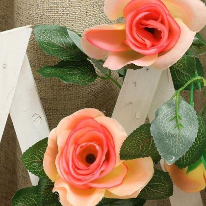 Imaginea din Floare artificială curgătoare 90 cm - roz-rozaliu-portocaliu