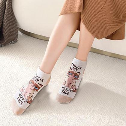 Imaginea din Șosete vesele pisică supărată - alb