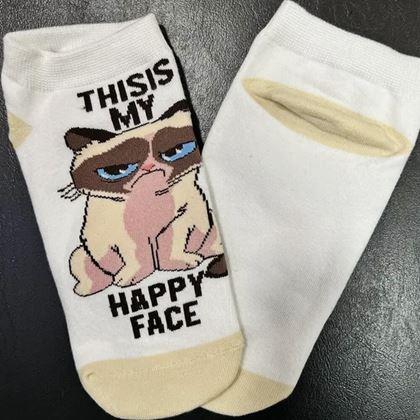 Imaginea din Șosete vesele pisică supărată - alb