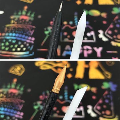 Imaginea din 5 șabloane de zgâriere format A4 + 2 stilouri