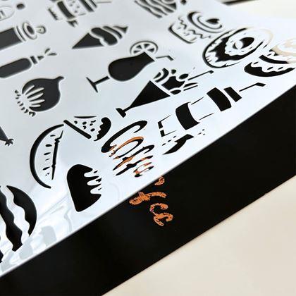 Imaginea din 5 șabloane de zgâriere format A4 + 2 stilouri