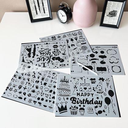 Imaginea din 5 șabloane de zgâriere format A4 + 2 stilouri