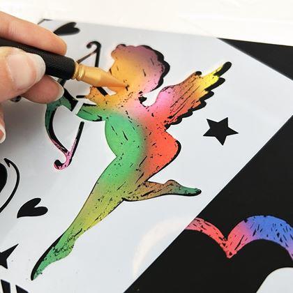 Imaginea din 5 șabloane de zgâriere format A4 + 2 stilouri