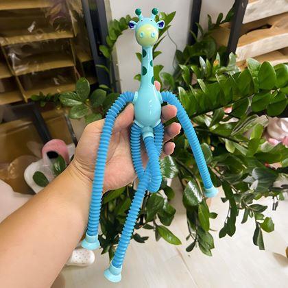 Imaginea din Jucărie  -  girafă extensibilă în culori albastru