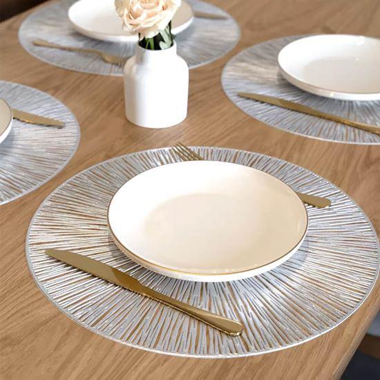 Imaginea din Seturi de masă rotunde raze de soare - argintii