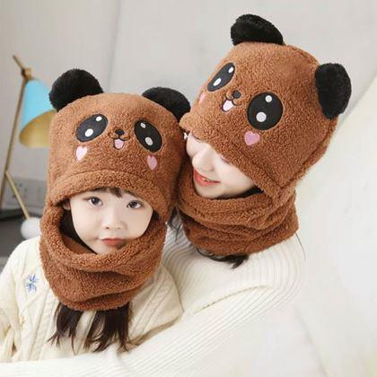 Imaginea din Căciulă cu guler tip ursuleț, cu urechi -  maro