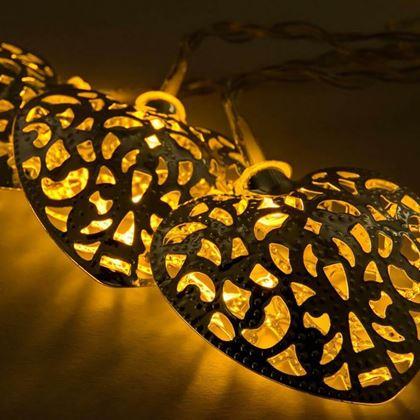 Imaginea din Ghirlandă LED luminoasă - inimi de metal