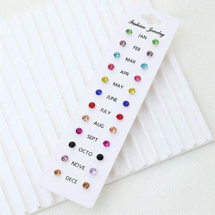 Imaginea din Set de cercei pentru fiecare lună 12 perechi
