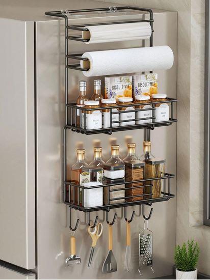 Imaginea din Organizer metalic pentru frigider negru