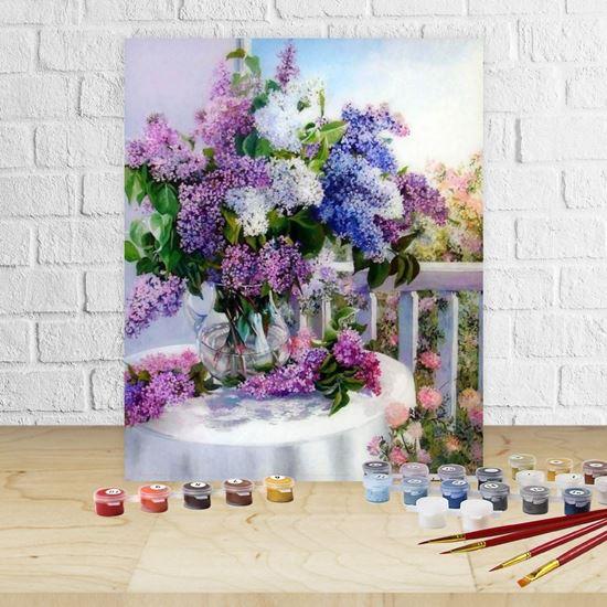 Imaginea din Pictura pe numere, pânză întinsă pe ramă -  liliac