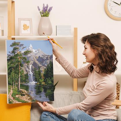 Imaginea din Pictura pe numere, pânză întinsă pe ramă -  pădure