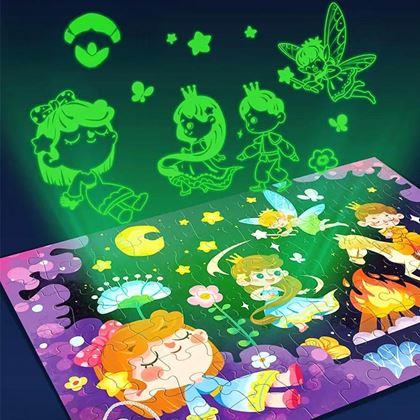 Imaginea din Puzzle pentru copii fosforescente în întuneric, 96 de piese - prințesele
