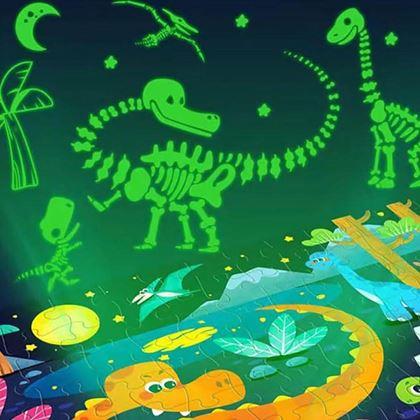 Imaginea din Puzzle pentru copii fosforescente în întuneric, 96 de piese - dinozauri