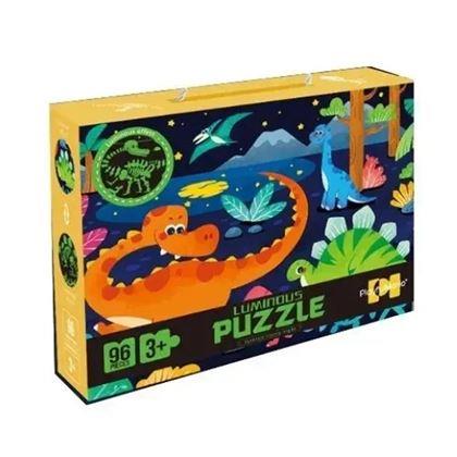 Imaginea din Puzzle pentru copii fosforescente în întuneric, 96 de piese - dinozauri