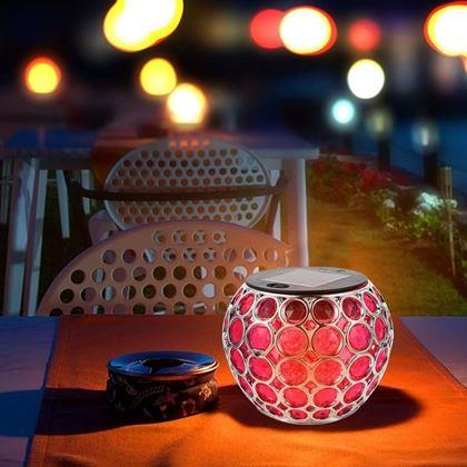 Imaginea din Lampă solară colorată  - roz