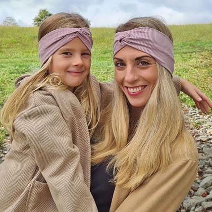 Imaginea din Set 2 bentite - Mama si fiica  -  roz vechi