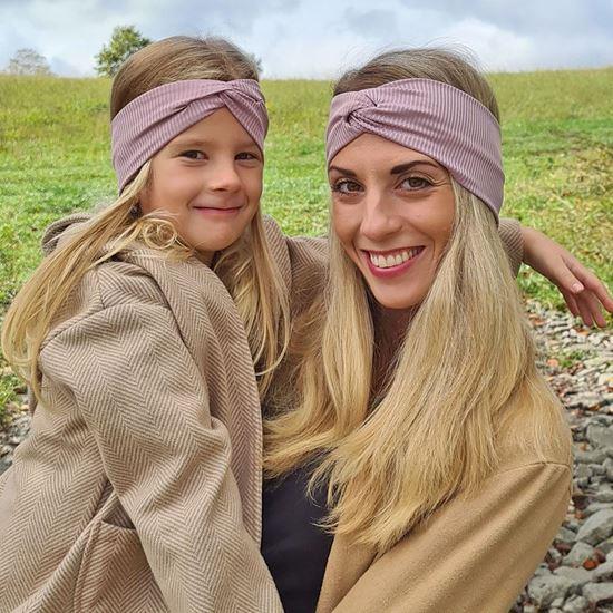 Imaginea din Set 2 bentite - Mama si fiica  -  roz vechi