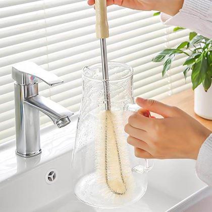 Imaginea din Perie de curățat pentru sticle cu mâner din lemn