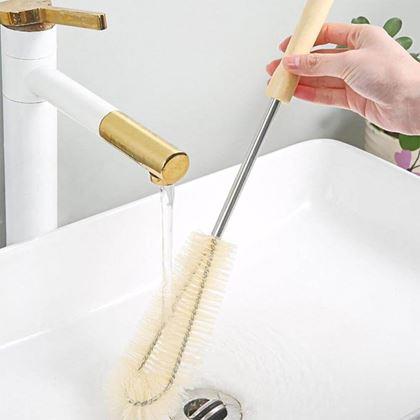 Imaginea din Perie de curățat pentru sticle cu mâner din lemn