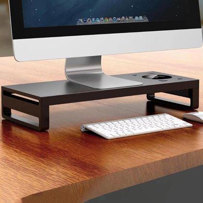 Imaginea din Suport metalic pentru monitor cu porturi USB și încărcare wireless.