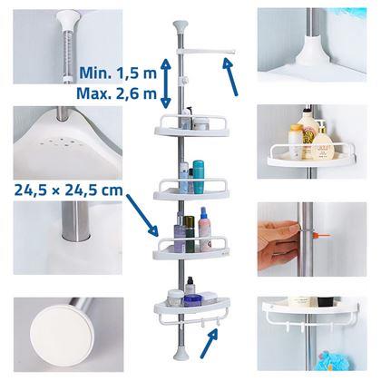 Imaginea din Raft de colț telescopic pentru baie