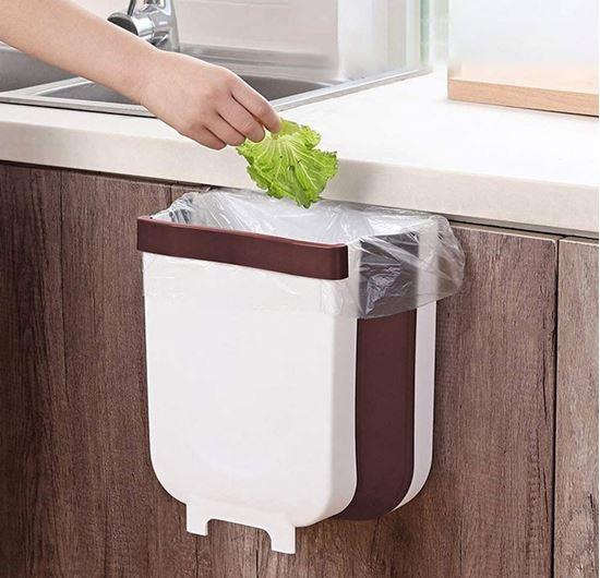 Imaginea din Coș suspendat pliabil pentru ușă - alb-maro