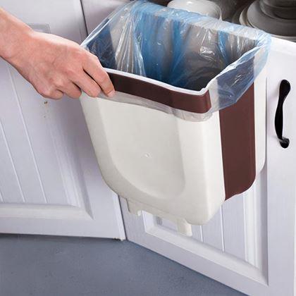 Imaginea din Coș suspendat pliabil pentru ușă - alb-maro