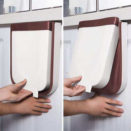 Imaginea din Coș suspendat pliabil pentru ușă - alb-maro