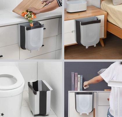 Imaginea din Coș suspendat pliabil pentru ușă - alb-maro