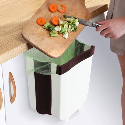 Imaginea din Coș suspendat pliabil pentru ușă - alb-maro