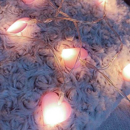 Imaginea din Lanț de lumini LED - inimi rozalii