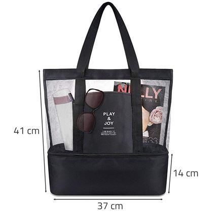 Imaginea din Geantă de plajă cu compartiment termoizolant - neagră