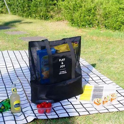 Imaginea din Geantă de plajă cu compartiment termoizolant - neagră