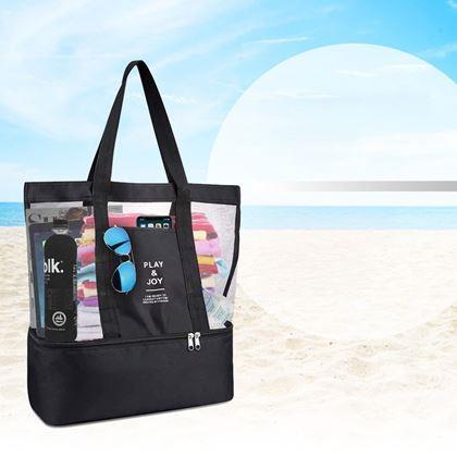 Imaginea din Geantă de plajă cu compartiment termoizolant - neagră