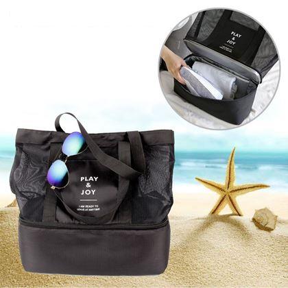 Imaginea din Geantă de plajă cu compartiment termoizolant - neagră