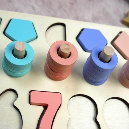 Imaginea din Puzzle din lemn – cifre, forme, numărare