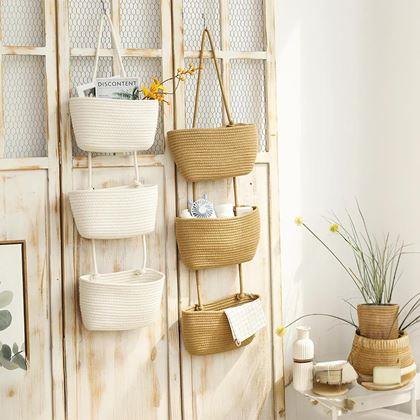 Imaginea din Organizator suspendat cu 3 buzunare - alb