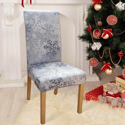 Imaginea din Huse pentru scaune cu motive de Crăciun  -  fulgi