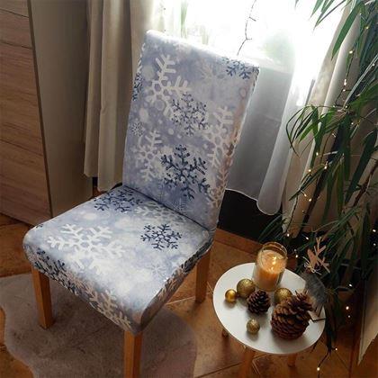 Imaginea din Huse pentru scaune cu motive de Crăciun  -  fulgi